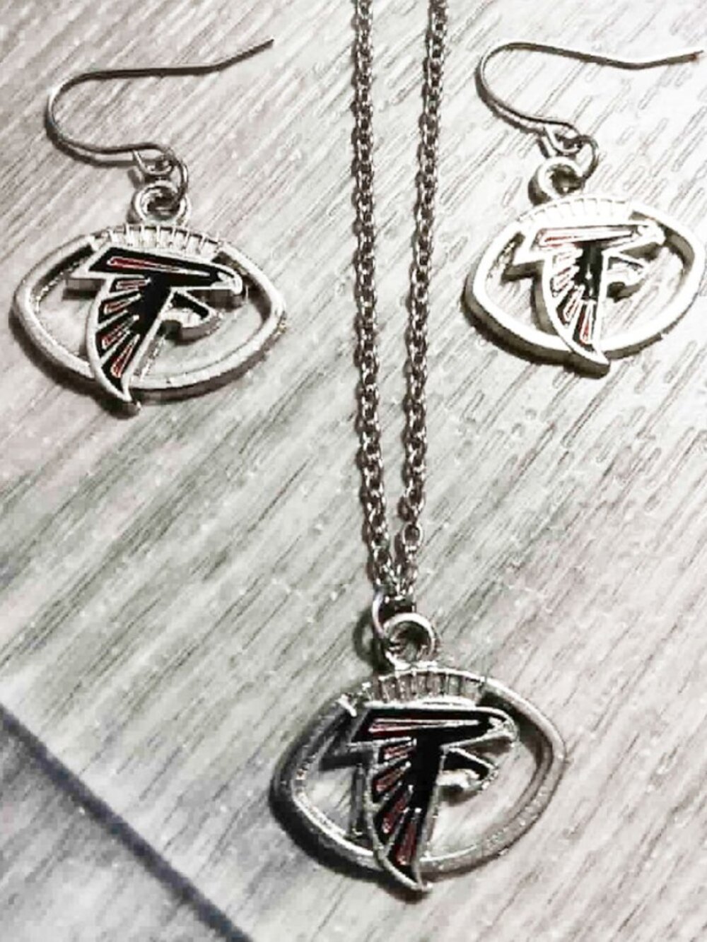 Atlanta Falcons Football Necklace And Earrings Set